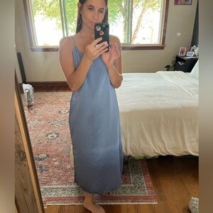 J. Crew Baby Blue Satin Slip Dress Sz S